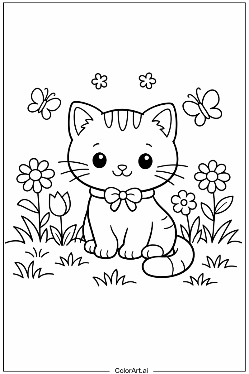 38 Free cute cat Coloring Pages