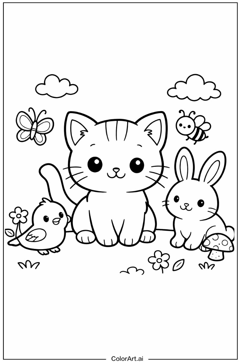 cute cat with Friends 3