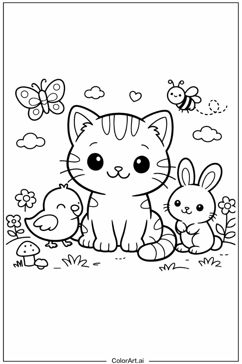 cute cat with Friends 5