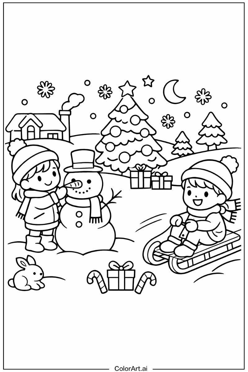 cute christmas Playing Outside 2