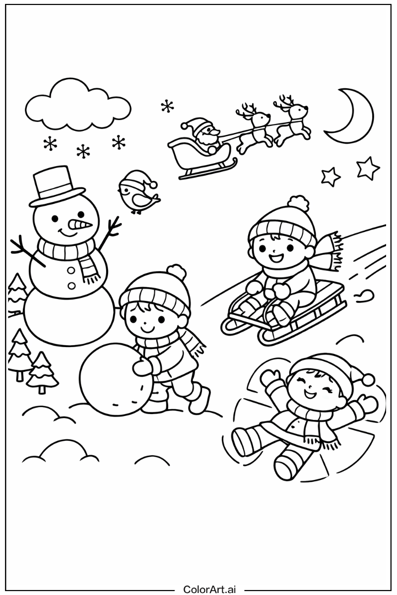 cute christmas Playing Outside 1