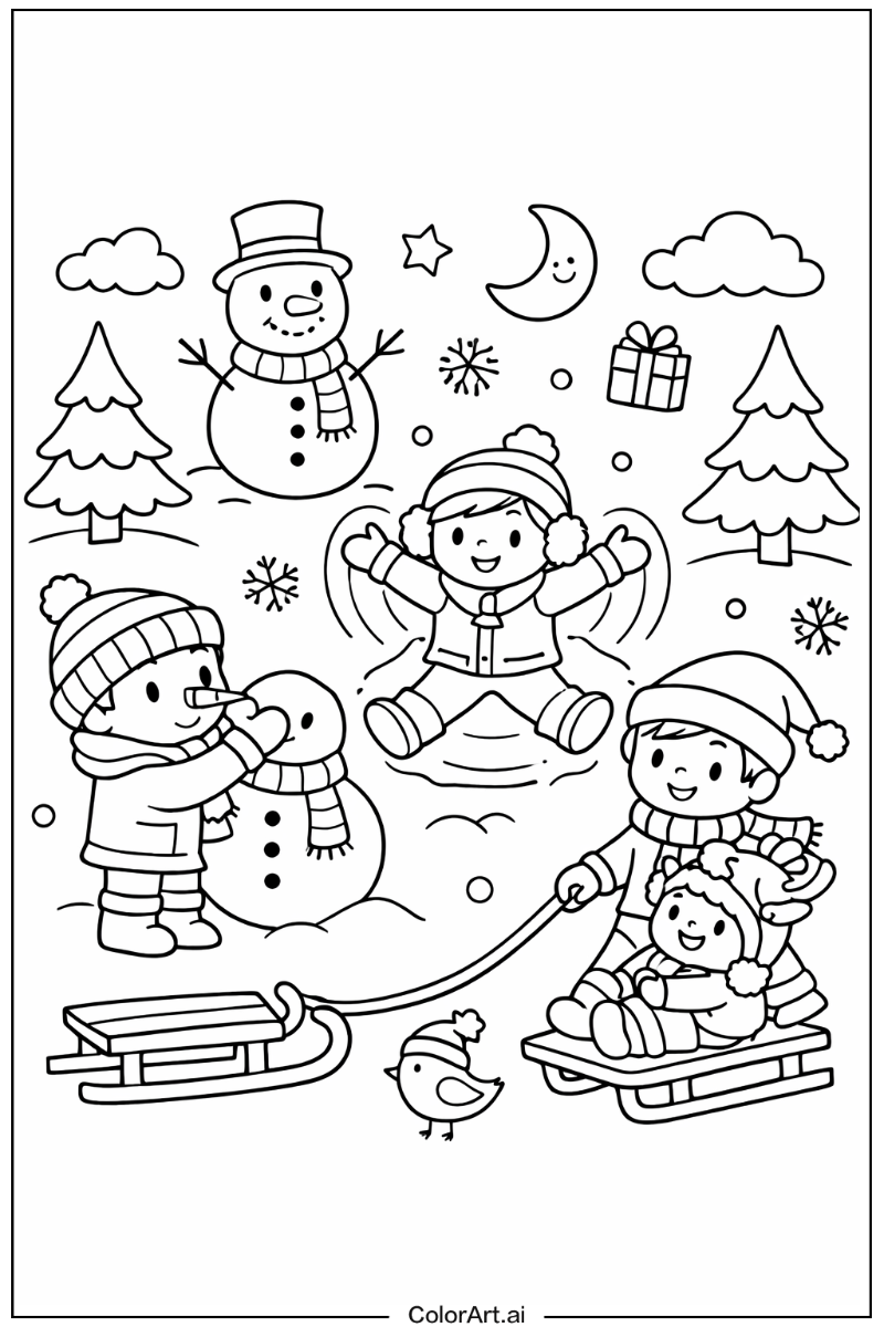 cute christmas Playing Outside 4