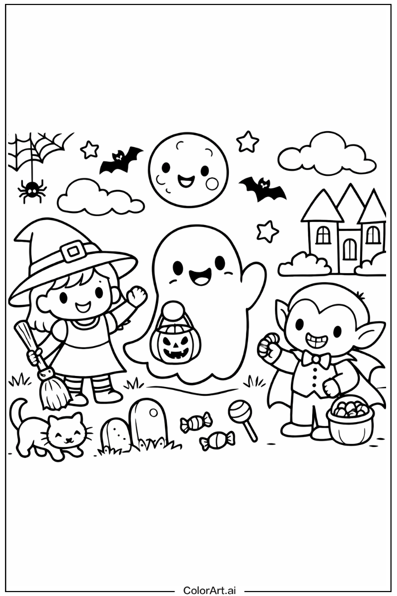 cute halloween Playing Outside 2