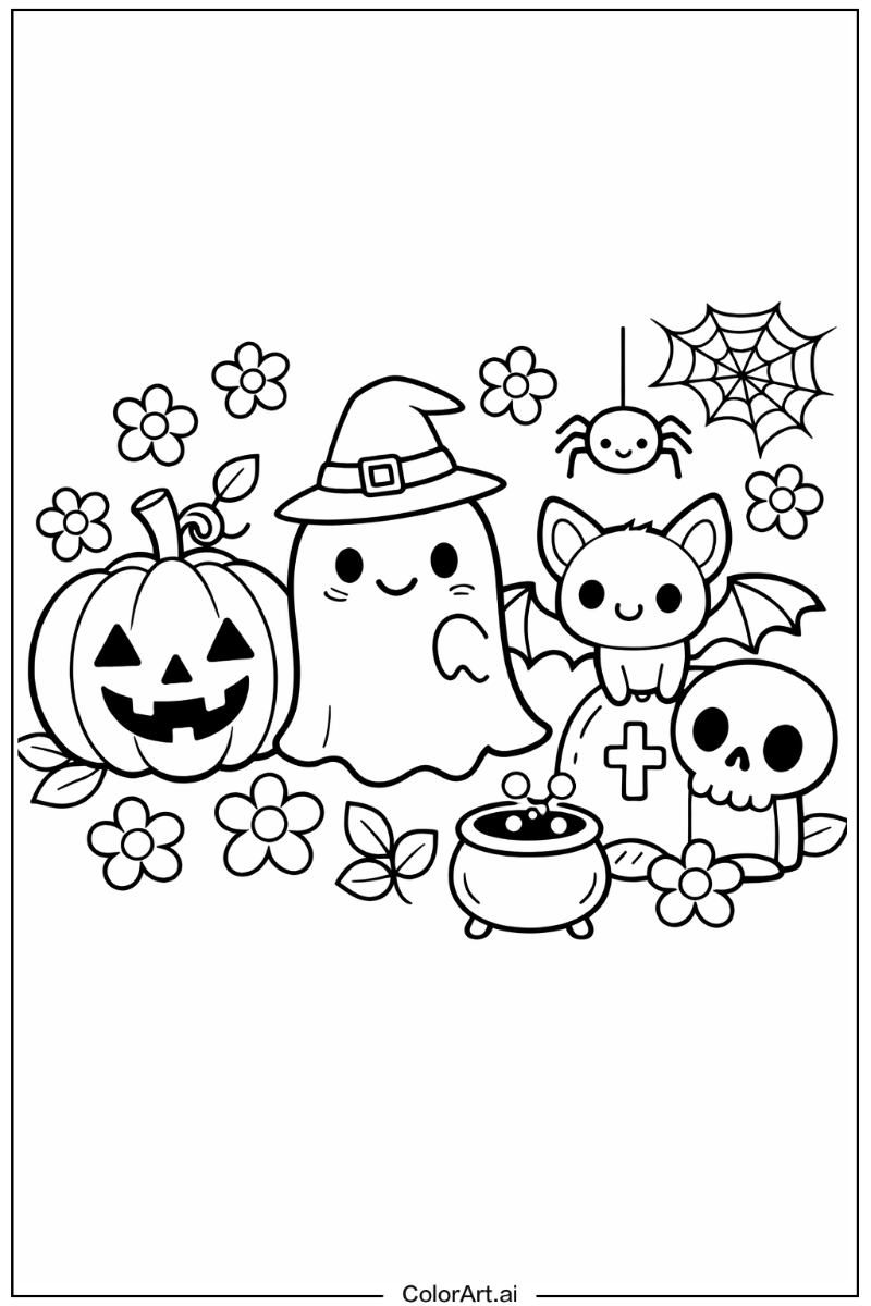cute halloween with Flowers 2
