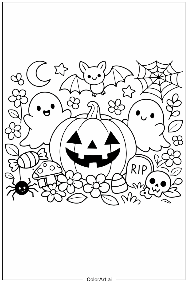 cute halloween with Flowers 3