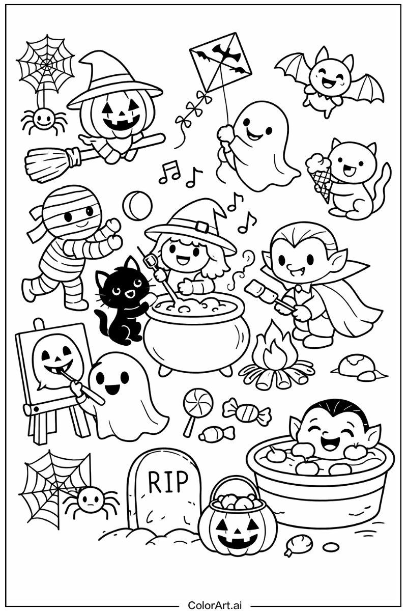 cute halloween Having Fun 3