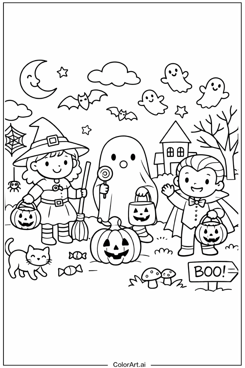 cute halloween Playing Outside 1