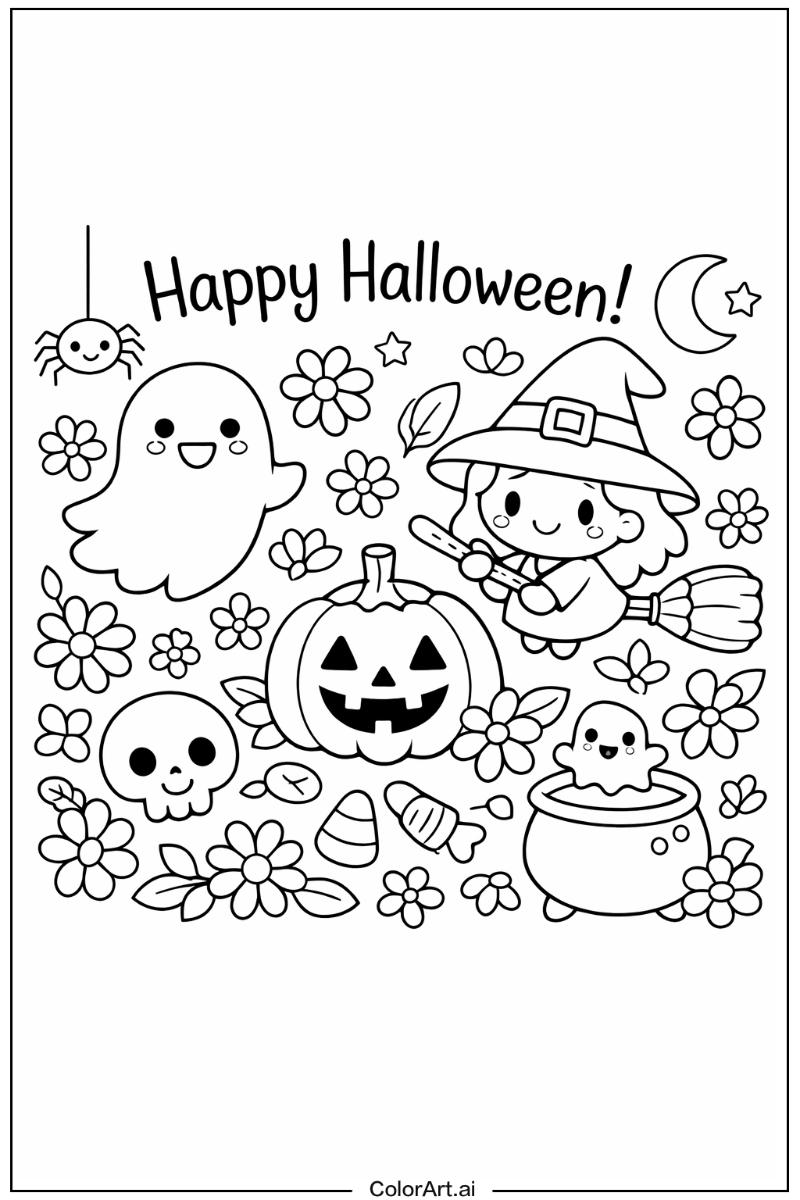 cute halloween with Flowers 1