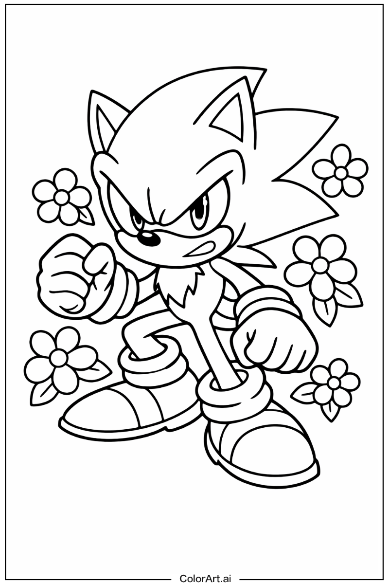 Dark Sonic with Flowers 2