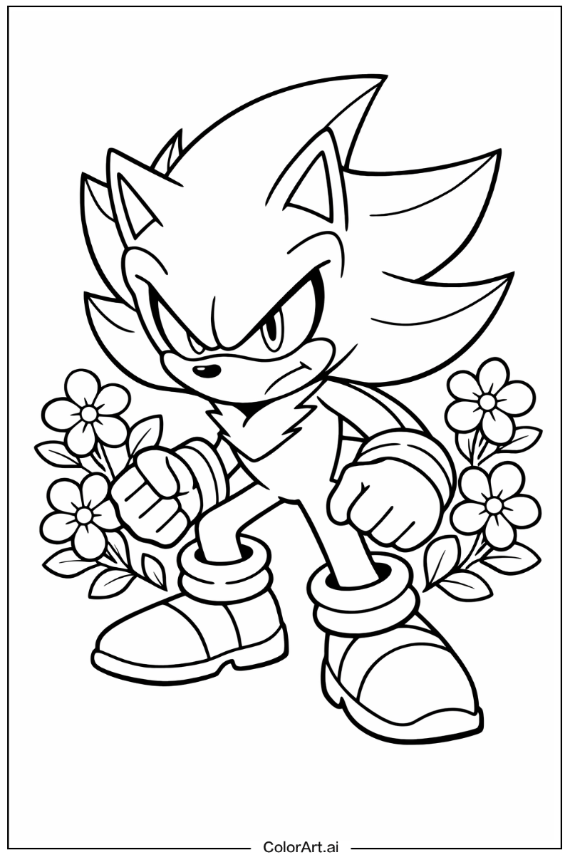 Dark Sonic with Flowers 4