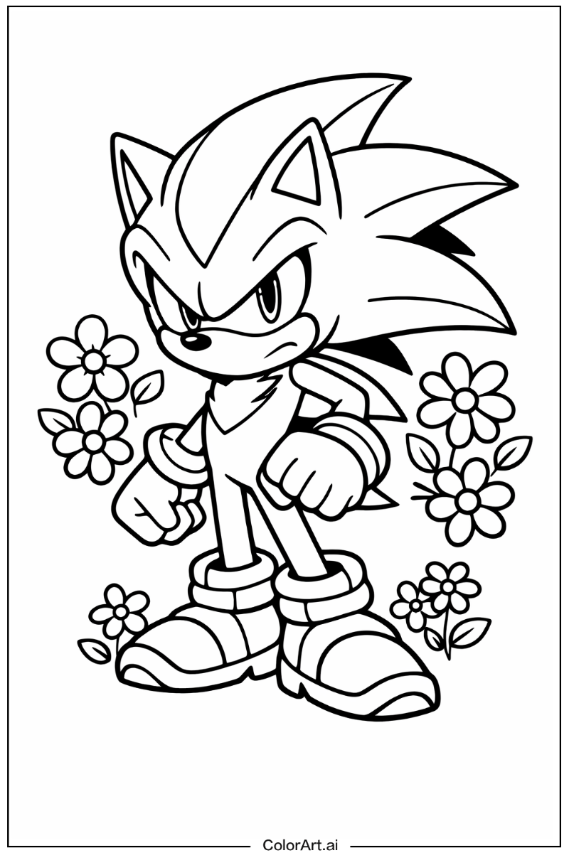 Dark Sonic with Flowers 1