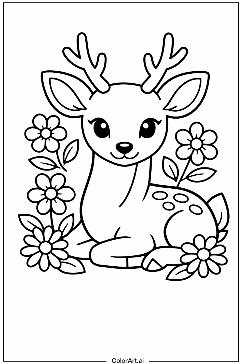 deer with Flowers 2