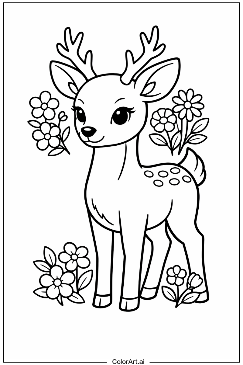 deer with Flowers 3