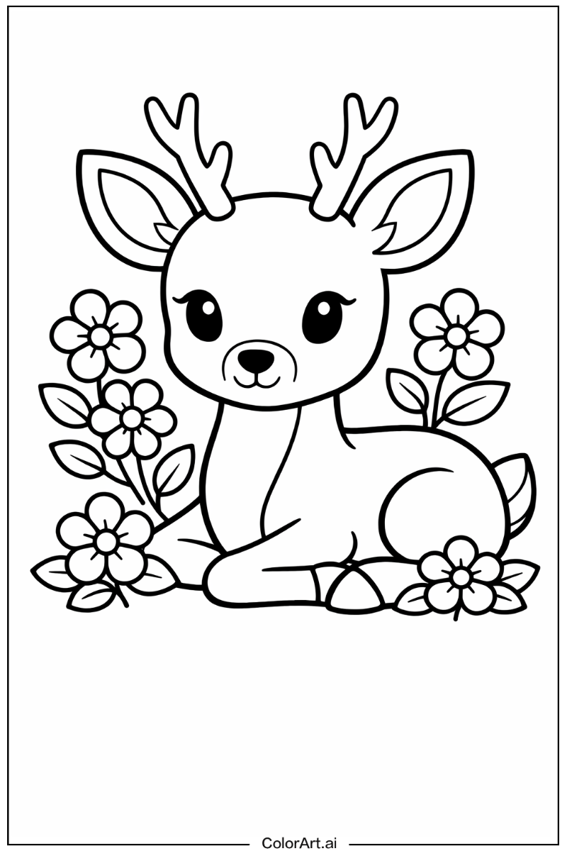 deer with Flowers 4
