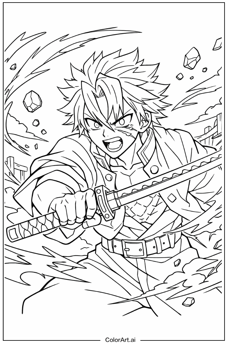 Sanemi shinazugawa Demon slayer Design