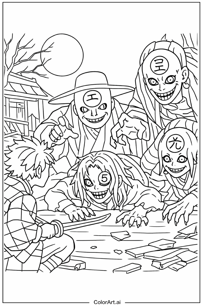 Demon slayer with Lower moon Theme