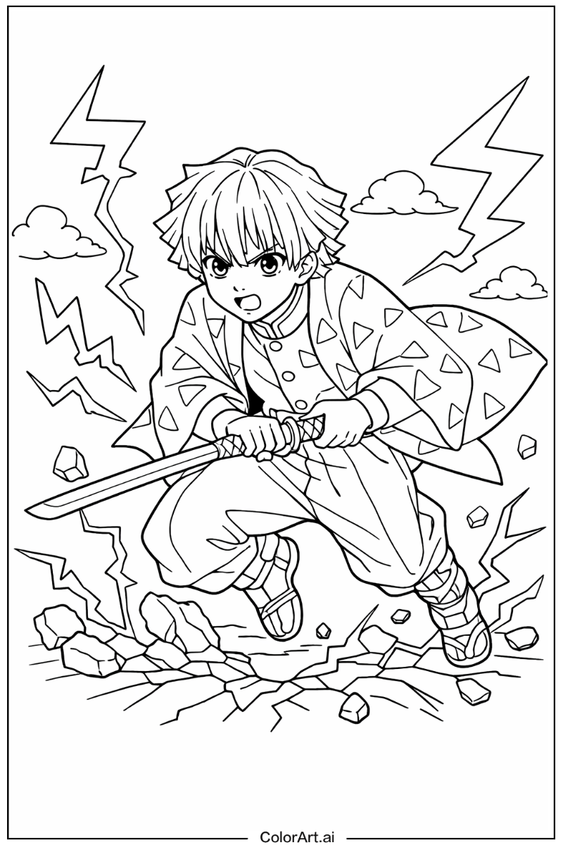 Zenitsu agatsuma Demon slayer Design