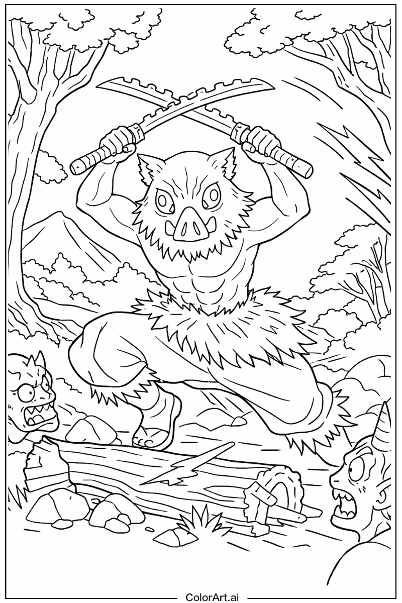 Inosuke hashibira Demon slayer Scene