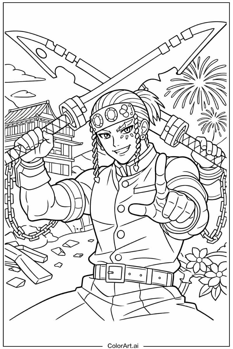 Demon slayer with Tengen uzui Theme