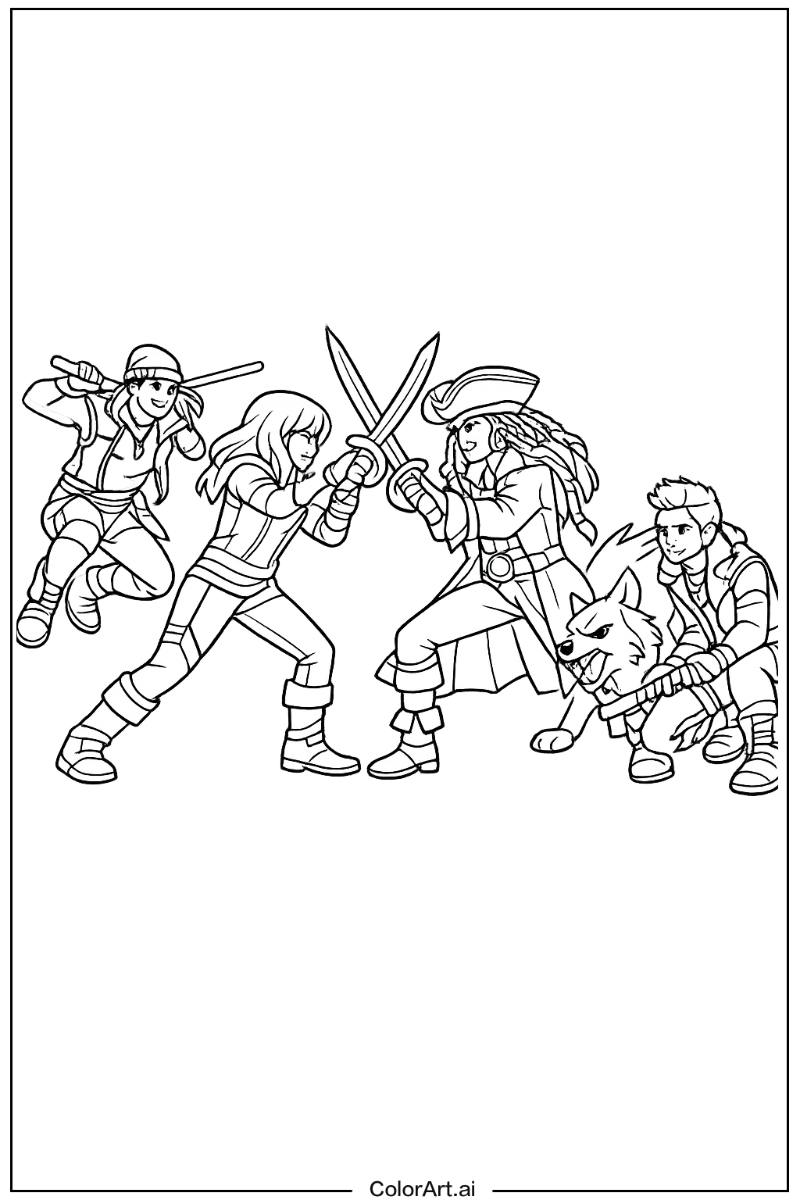 Descendants with Descendants battle scene Theme