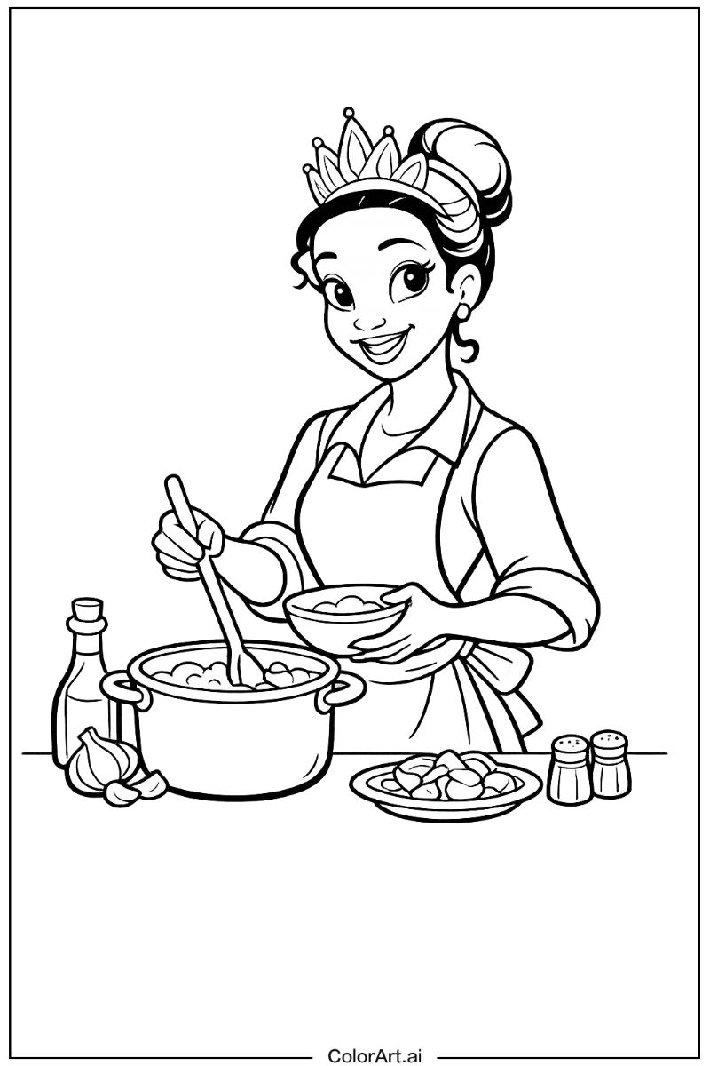 Tiana cooking Disney princess Design