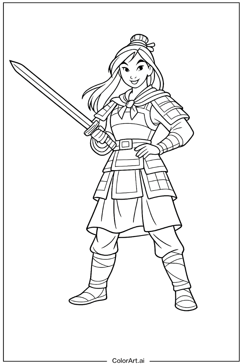 Mulan warrior outfit Disney princess Design 2