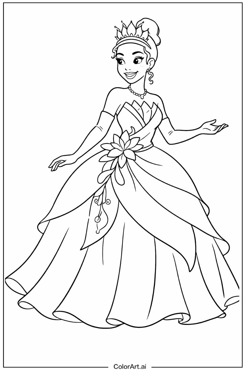 Disney princess with Tiana green dress Theme 2