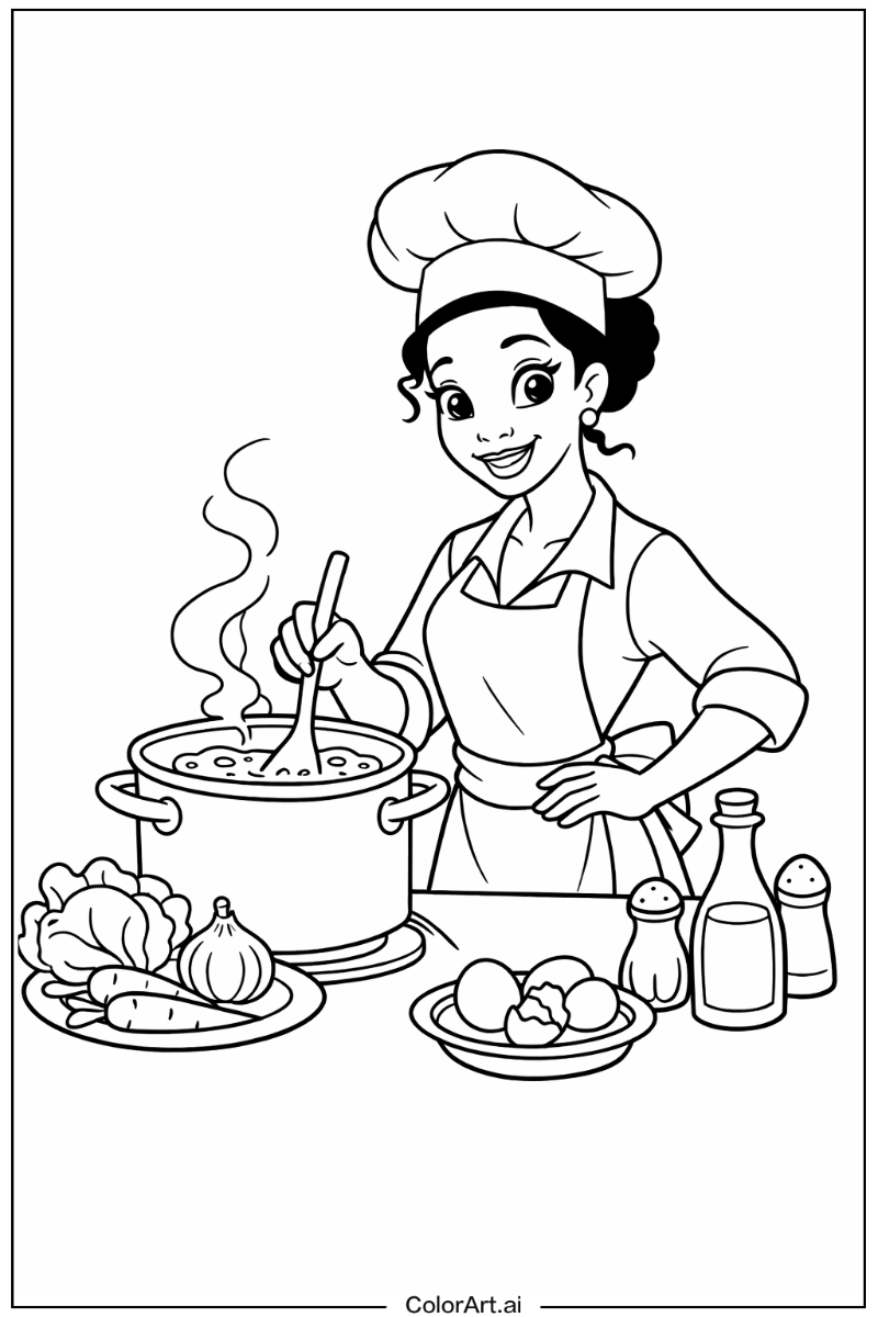 Tiana cooking Disney princess Design 2