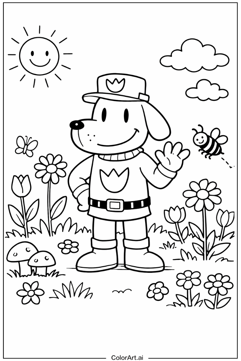 dog man in a Garden 2