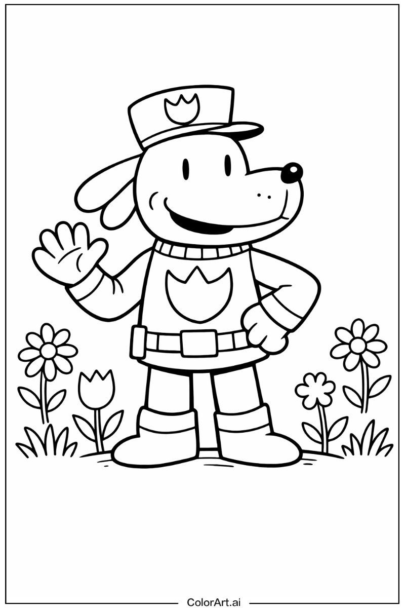 dog man with Flowers 2