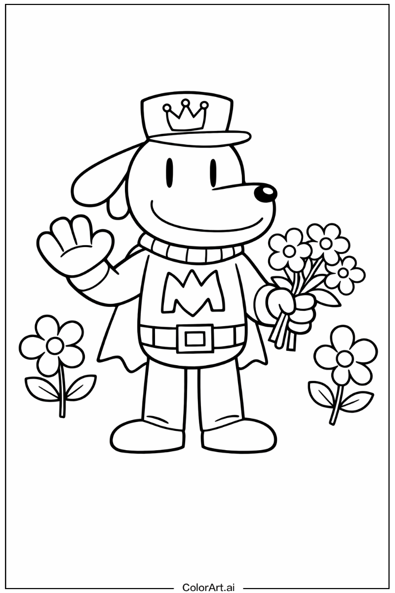 dog man with Flowers 4
