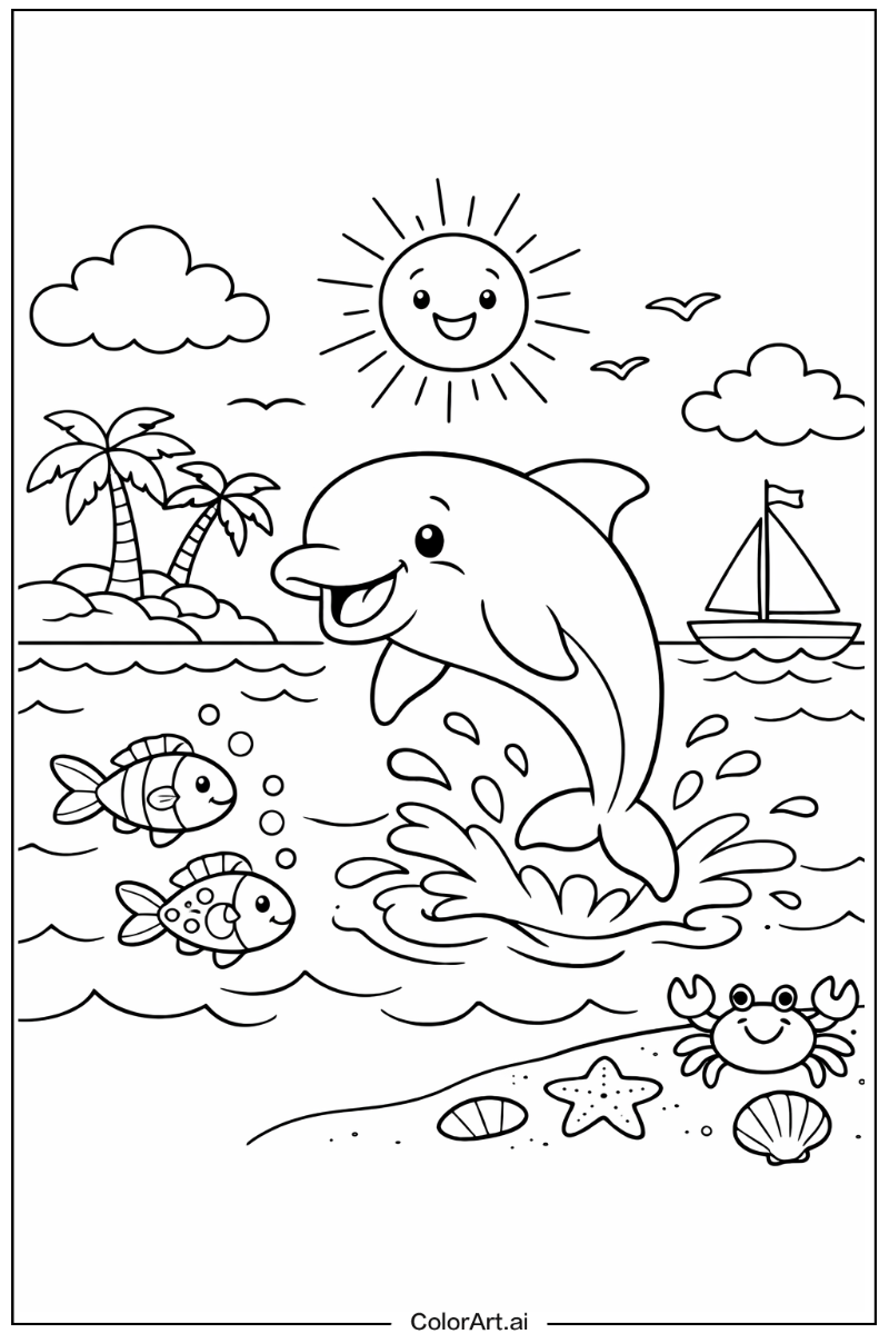 Cheerful Dolphin Design