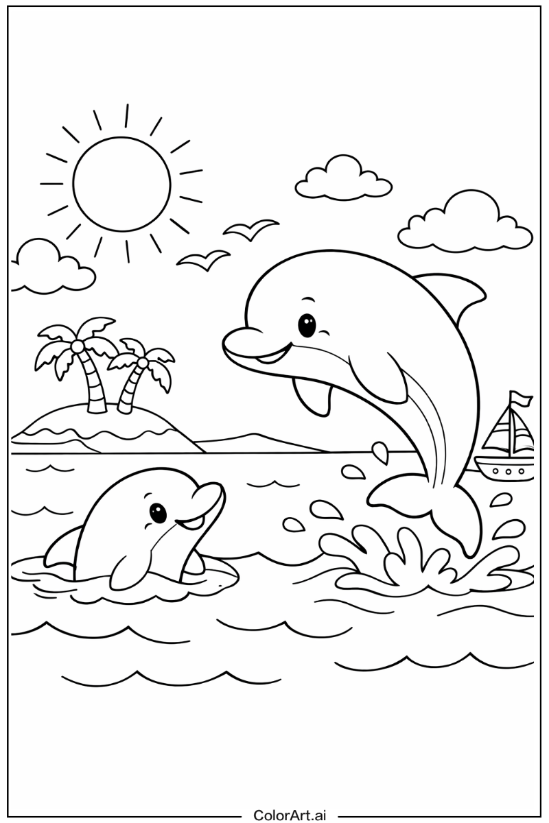 Cute Dolphin Character