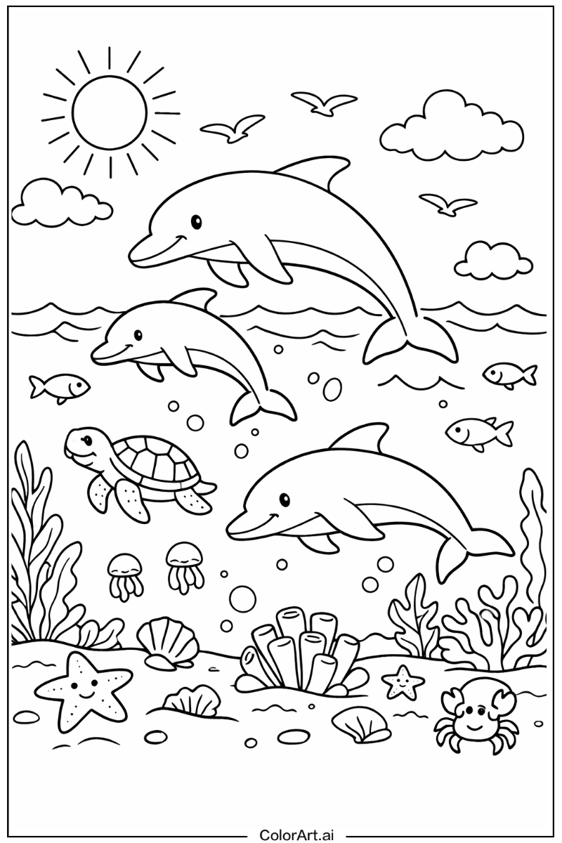 Marine Dolphin Scene