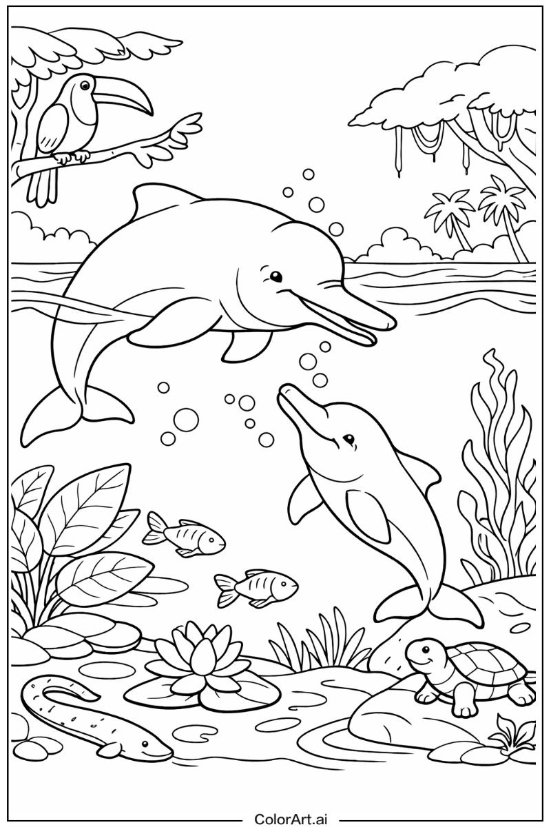 Amazon river dolphin Dolphin Scene 2