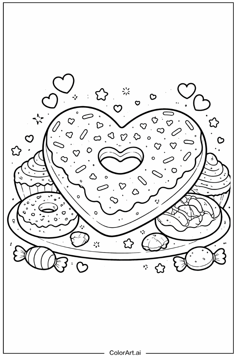 Heart shaped donut Donut Scene