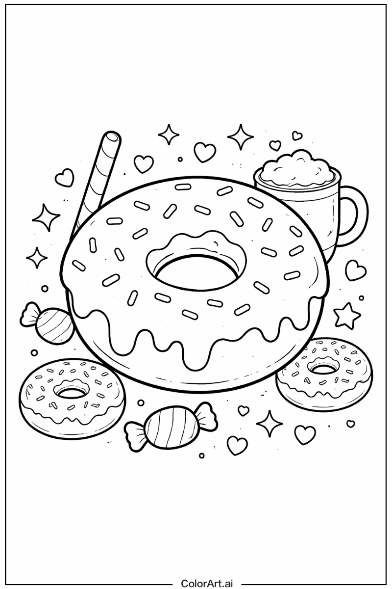 Donut with Glazed donut Theme