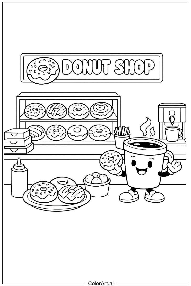 Donut with Donut shop Theme