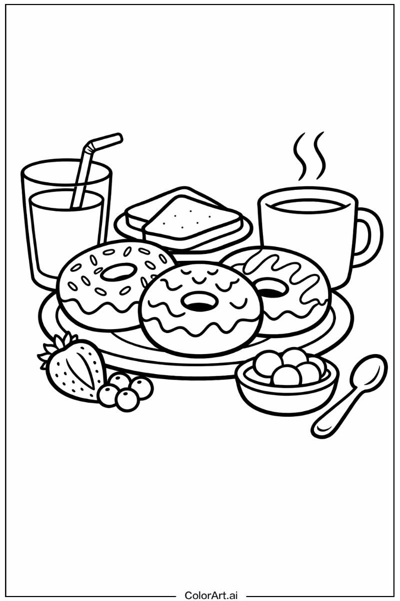 Donut with Breakfast donut Theme