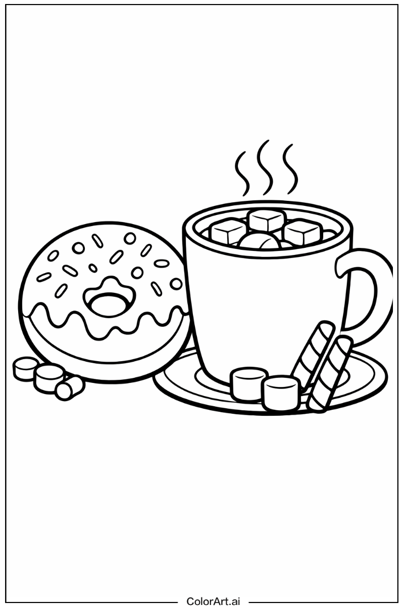 Donut with hot chocolate Donut Design