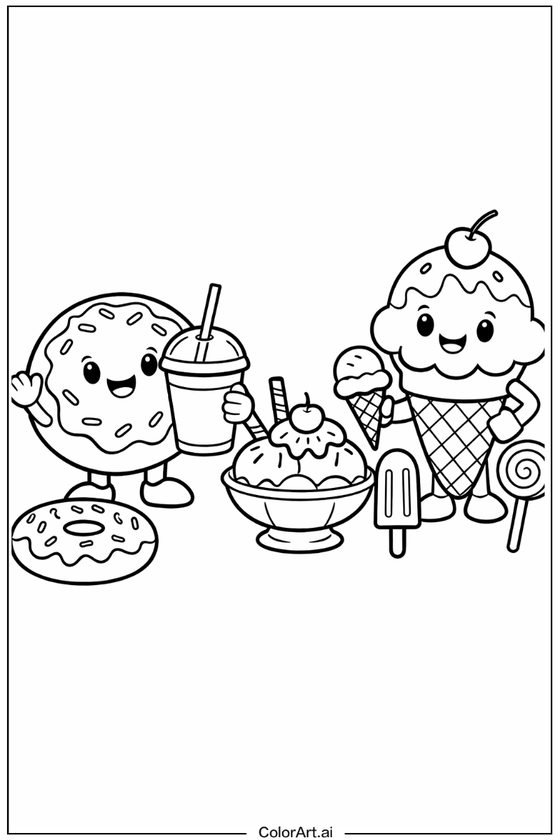 Donut and ice cream Donut Scene