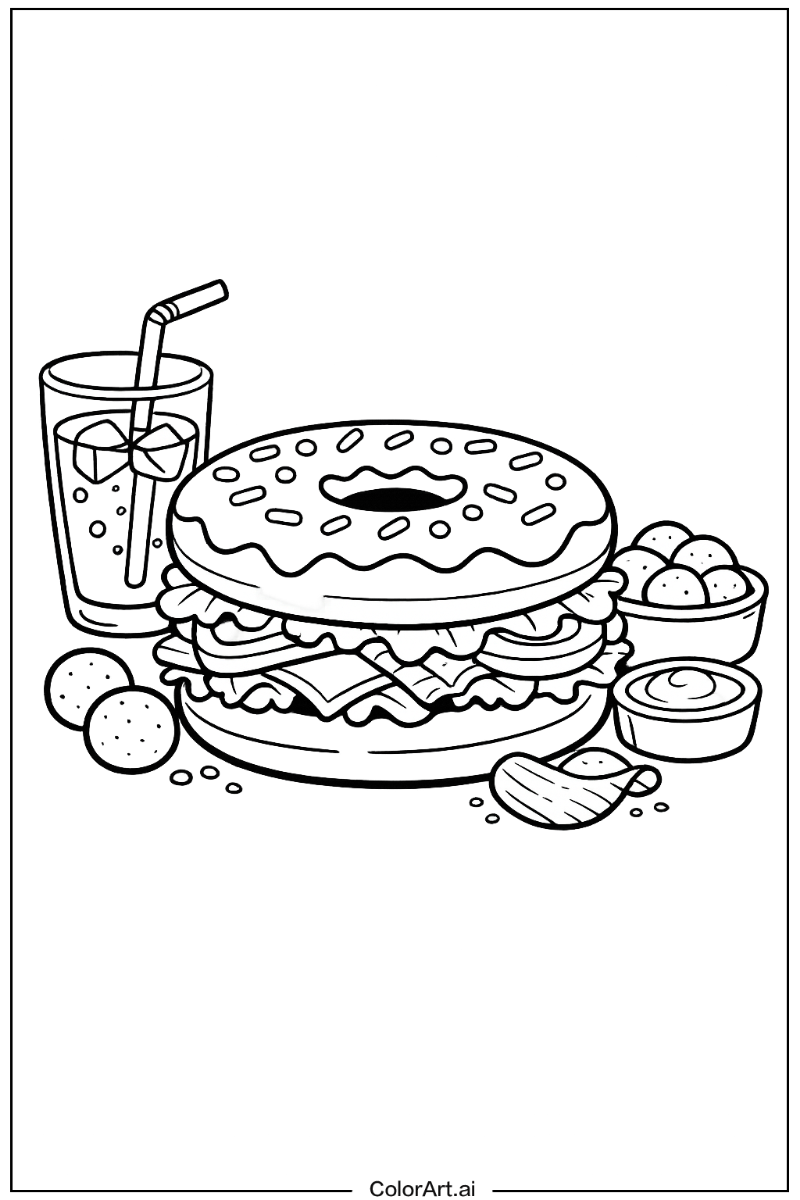 Donut with Donut sandwich Theme