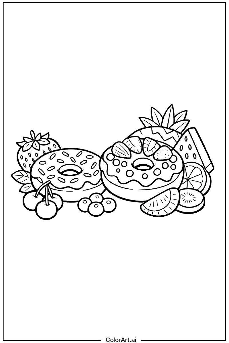 Donut with Donut and fruit Theme