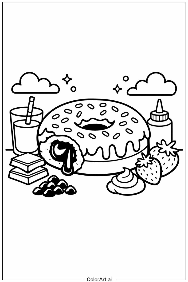 Chocolate filled donut Donut Design 2