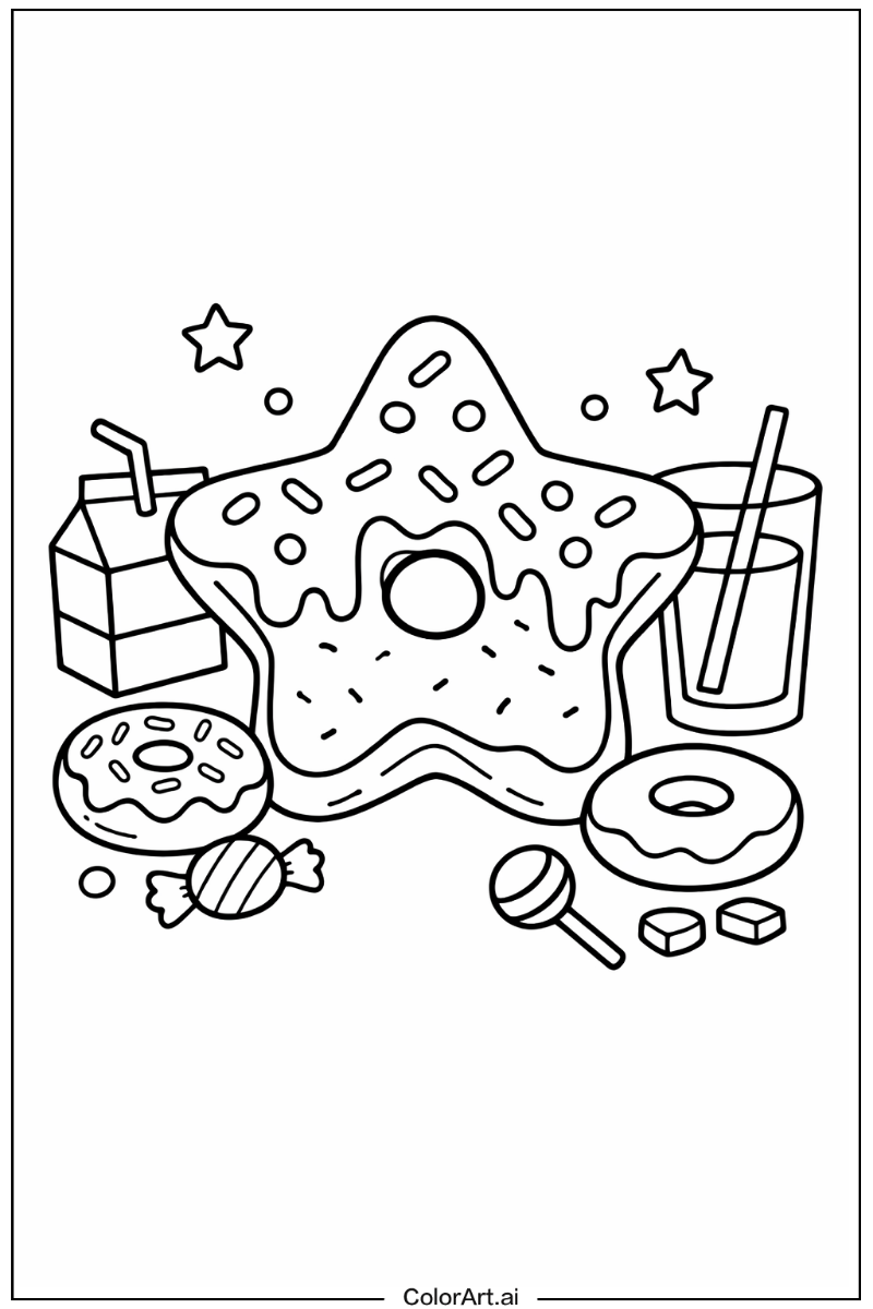 Donut with Star shaped donut Theme 2