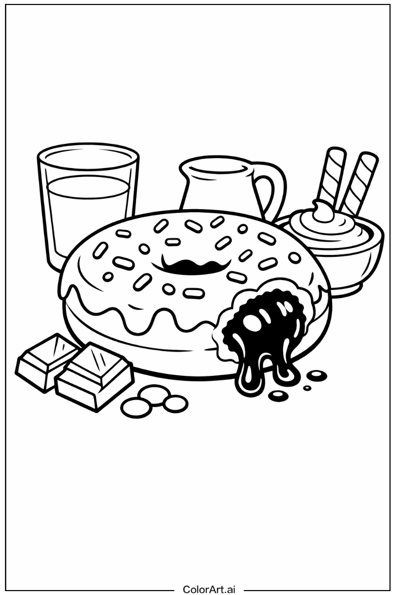 Chocolate filled donut Donut Design