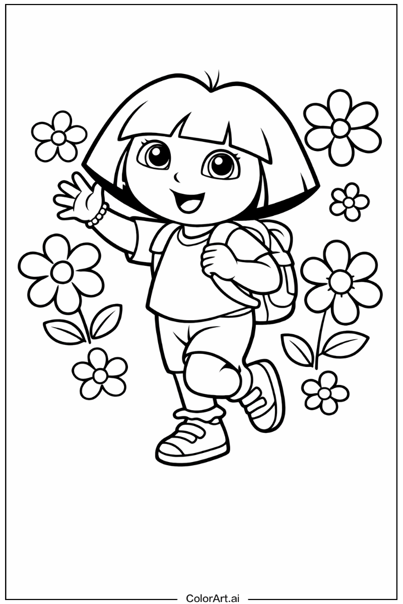 dora the explorer with Flowers 2