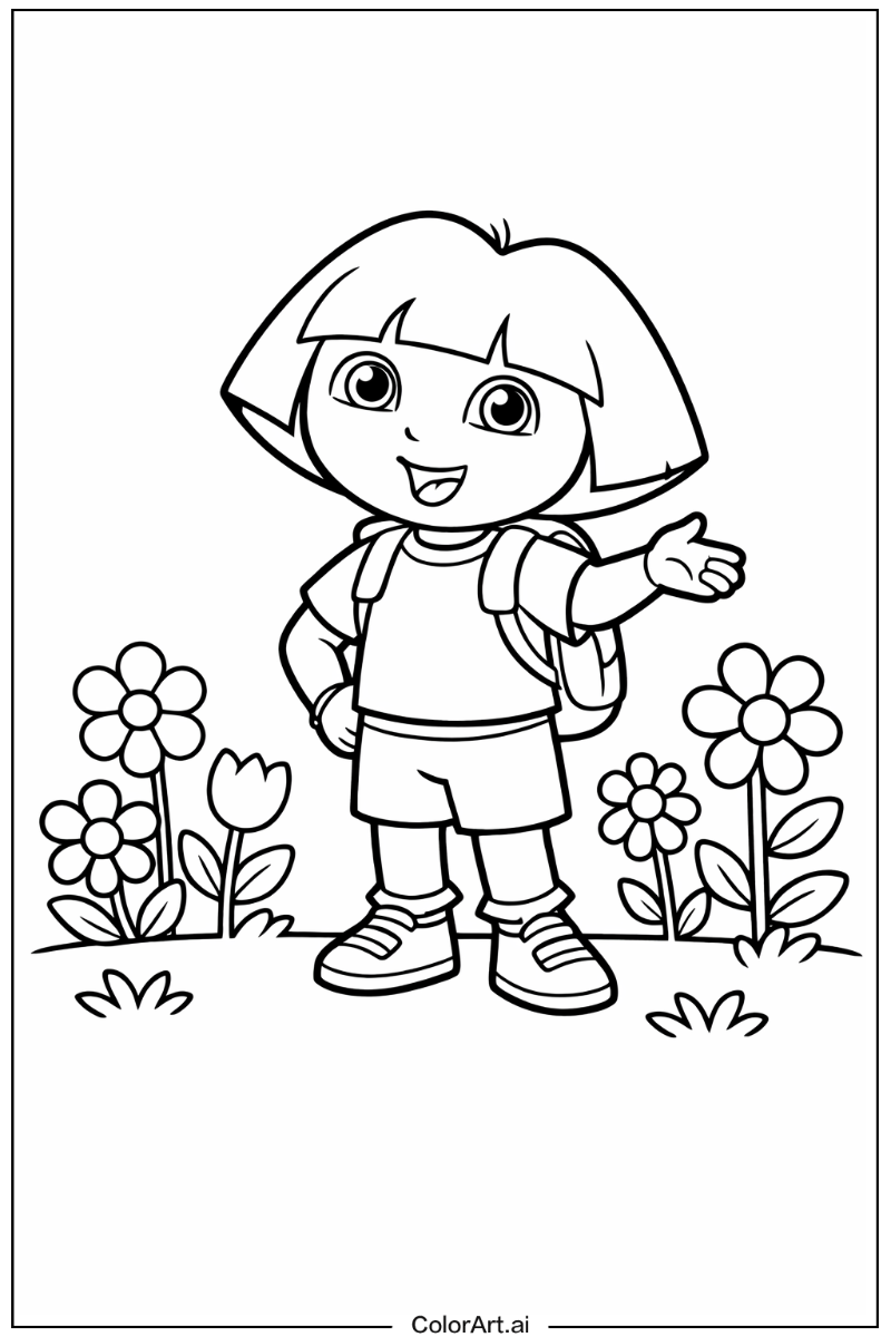 dora the explorer in a Garden 3