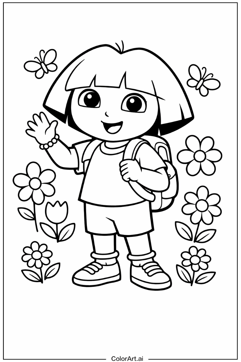 dora the explorer with Flowers 4