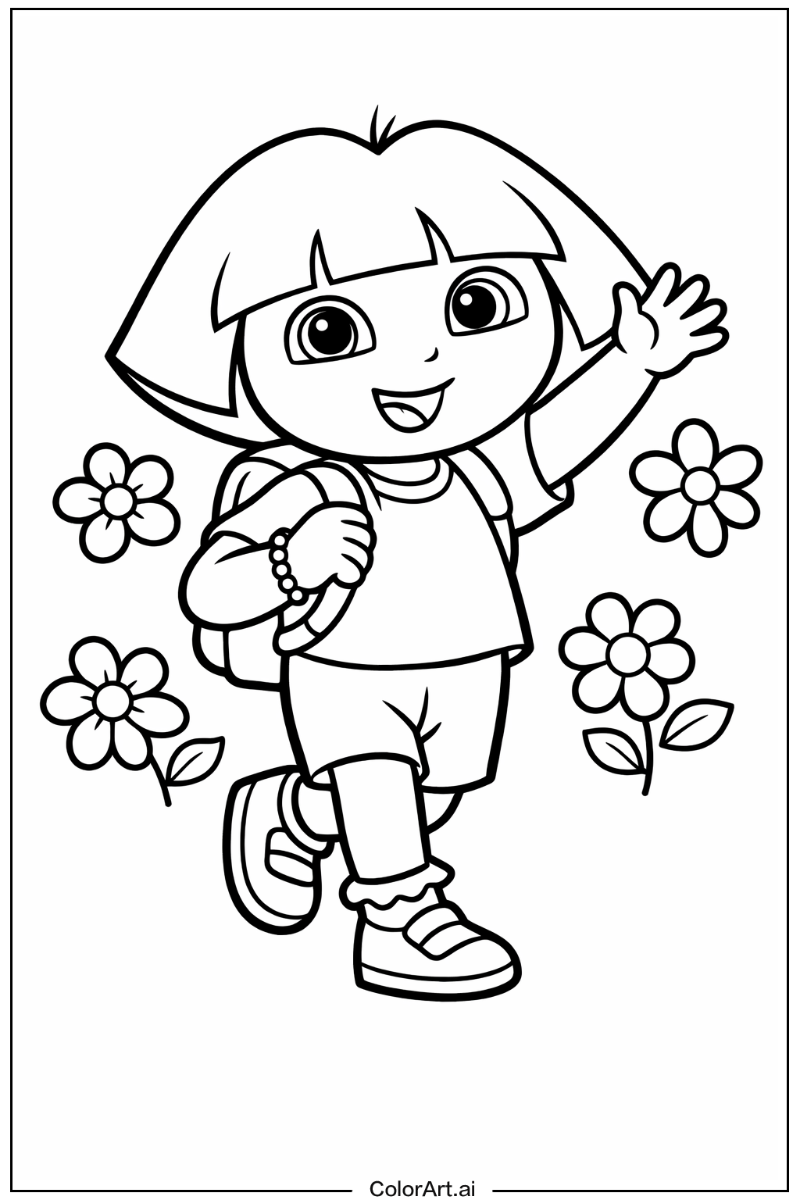dora the explorer with Flowers 5